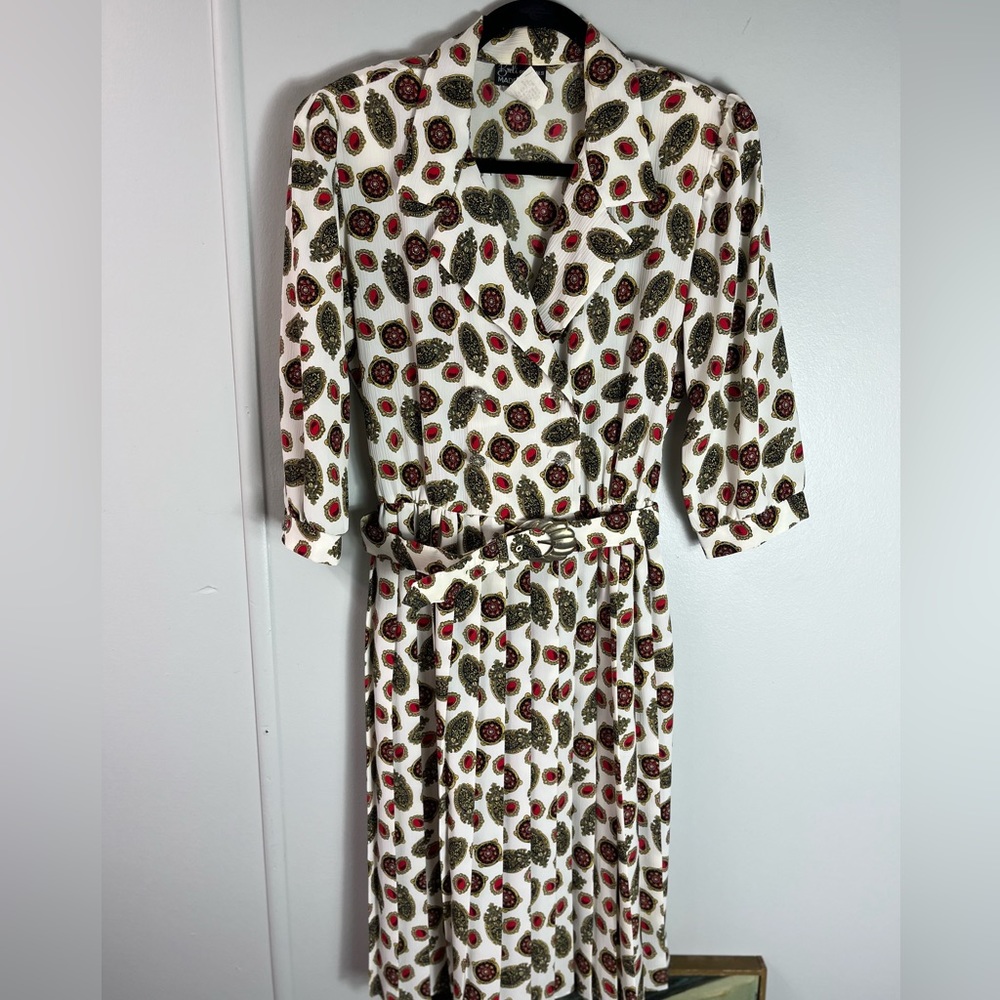 Vintage Breli Originals Size 10 Dress 3/4 Sleeves/Pleated Bottom/Belt